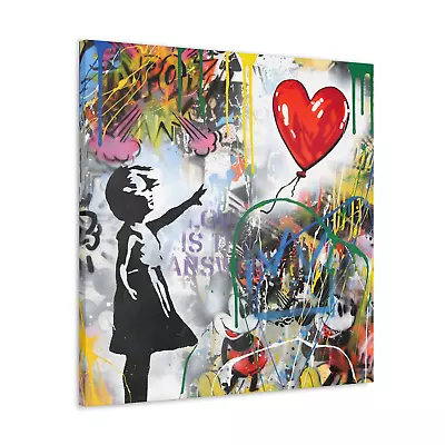 Mr Brainwash X Banksy Canvas Balloon Girl Graffiti Street Wall Art Decor • £15.99