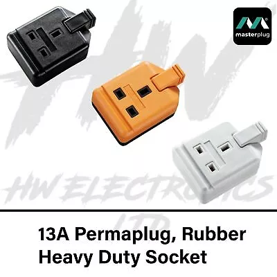 13 Amp Permaplug 1 Gang Rubber Socket 13A Heavy Duty Mains Electrical Masterplug • £4.29