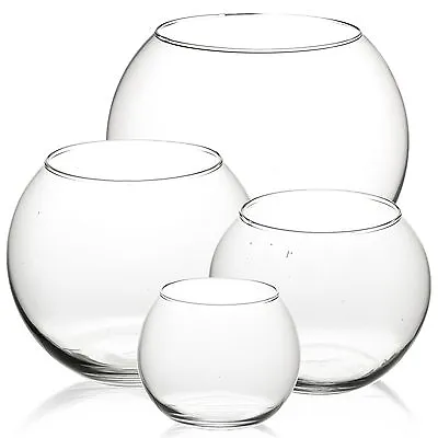 £8.49 • Buy Decorative Round Glass Flower Vase Fish Bowl Balloon Centerpiece Wedding NEW