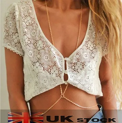 £3.49 • Buy Sexy Body Belly Waist Chain Bikini Crossover Beach Harness Necklace UK SELLER