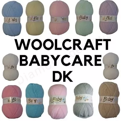 WOOLCRAFT BABYCARE DK YARN Knitting Wool 100g Double Knit Baby Care Soft UK • £1.83