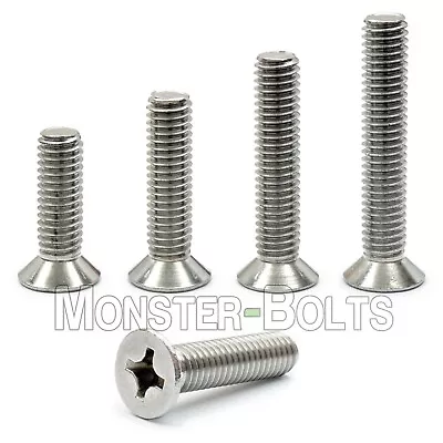 #6-32 Phillips Flat Head Machine Screws 82° Countersunk A2 18-8 Stainless Steel • $5.12