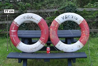 2x Used Old Life Ring Buoy 77 Cm Lifebuoy  PERRYBUOY - FREE DELIVERY • £159.95