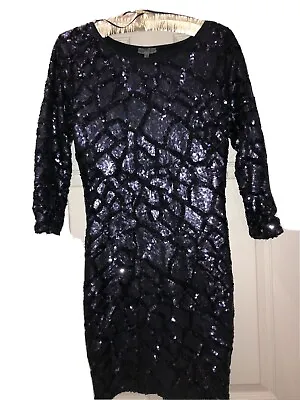 Stunning Sapphire Blue Sequin Dress Cotton Club Size 12 BNWOT • £15