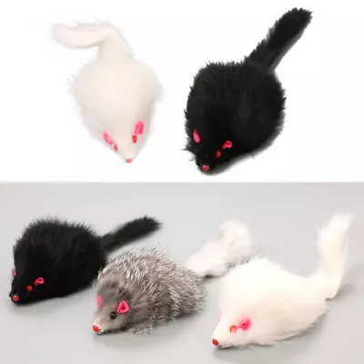 18cm False Mouse Long-Haired Tail Cat Toy Soft Real Rabbit Fur Cat Puppy Toys • $2.08