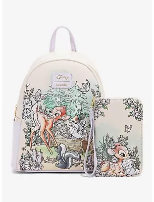 Loungefly Disney Bambi Thumper Flower Forest Friends Mini Backpack And Wallet • $89.99