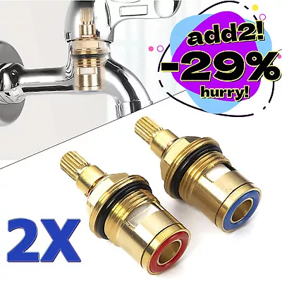 2Pcs Replacement Tap Cartridge Valve Kitchen Basin Mixer Quarter Turn BSP 1/2 ~ • £4.94