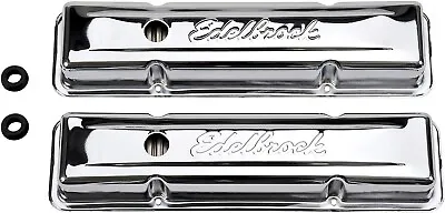 4449 Edelbrock Signature Series Valve Covers Chevrolet 262-400 '59-'86 SBC Chevy • $164.53