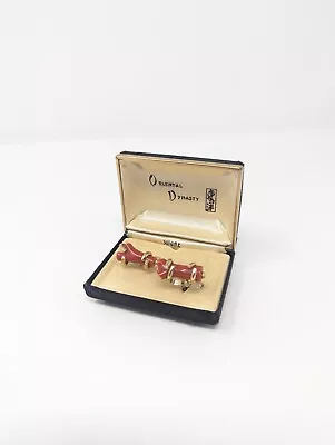 Vintage Swank Coral Type Metal Wrap Cufflinks With Case  • $18