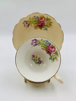 VINTAGE FOLEY BONE CHINA “FOLEY TULIP” BIEGE Tea Cup Saucer • $20