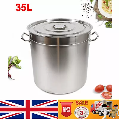 £47 • Buy 35L Large Deep Cooking Stock Pot Stainless Steel 201 With Lid - CATERING NEW