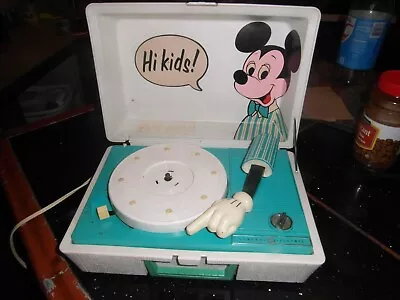 General Electric Mickey Mouse  Concert Hall  Suitcase Record Player READ ALL • $29.75