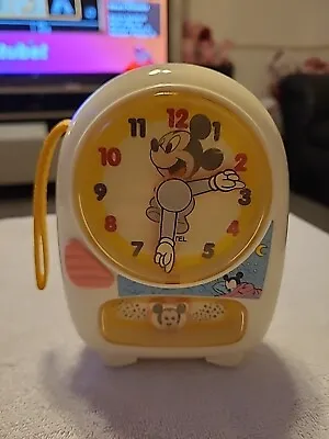 Rare Vintage 1980s Mattel Mickey Mouse Windup Musical Clock Baby Toy • £15