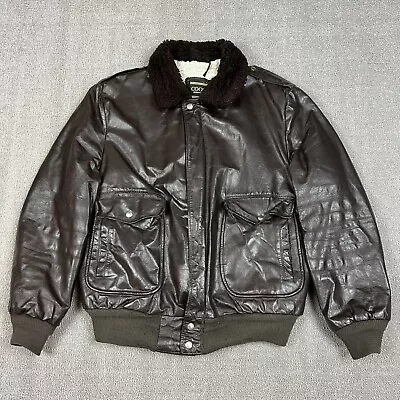 Vintage Cooper G-1 Leather Bomber Jacket Shearling Men's Large 42L USA Aviator • $129.96