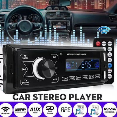 Single Din Car Stereo Bluetooth Radio MP3 Player In-Dash FM USB SD Aux Input • $21.29