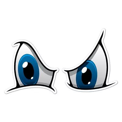 Cartoon Eyes Blue Vinyl Decal Sticker Indoor Outdoor 3 Sizes #8926 • $23.95