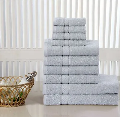 £15.38 • Buy 100% Cotton 10 Pieces Towel Gift Bale Set Special Day Hand Bath Face Towels Sets