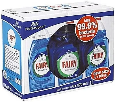 Fairy Platinum Antibacterial Washing Up Liquid Eucalyptus (870ml) - Pack Of 6 • £19.50