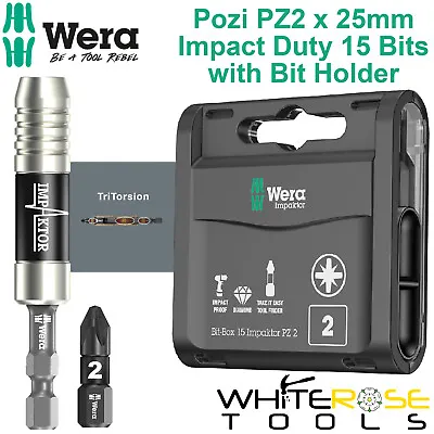 Wera Impaktor Bit Box PZ2 X 15 Bits Impact Driver Magnetic Bit Holder 1/4  Hex • £28.75