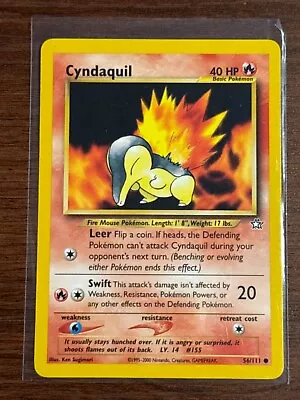 Pokemon TCG Cyndaquil 56/111 - Neo Genesis - Unlimited - Near Mint • $1.99