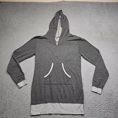 Venus Pullover Womens Small Gray Long Sleeve Hooded 1/4 Zip Casual • $12.95