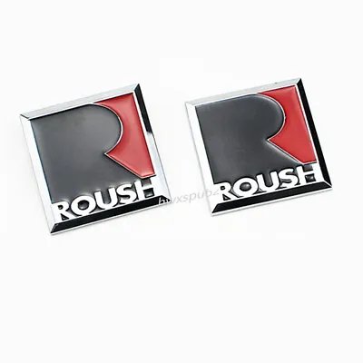 2x SQUARE R ROUSH Emblem Metal Side Fender Badge Stickers For Mustang FOCUS • $13.60