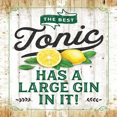 Large G & T Gin Tonic Cocktails Home Kitchen Pub Shed Man Cave Metal 15cm SIGN • £3.99