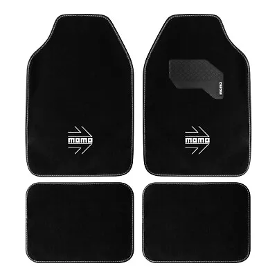 MOMO Arrow Universal Black With White Logo Anti-Slip Car Floor Mats (Set Of 4) • $36.26