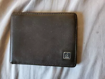 Calvin Klein Wallet Gentlemen Large Black Leather Trifold Wallet Cardholder • £15