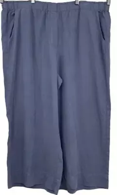 $99 Pure J. Jill Cropped Pants Women 2X Blue Tencel Lyocell Pull-On Comfort NWT • $29.99