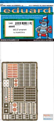 EDU48905 1:48 Eduard PE - MiG-27 Flogger Armament Set (TRP Kit) • $34.69