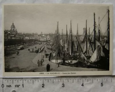 Vintage Postcard La Rochelle Sailing Ships In Port • £2