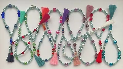 Handmade Mini Glass Bead Islamic 33 Prayer Bead Tassel Tasbih Travel Gift. • £4.60