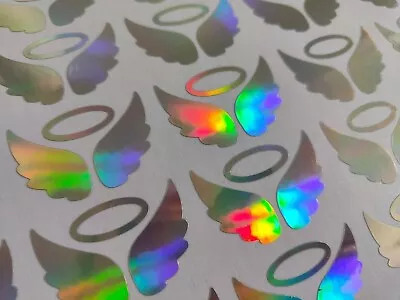 £2.50 • Buy 18 X Angel Wings. Baby, Love, Memorial Vinyl Decal Stickers. Glass Holographic