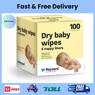 Ultra-Soft Dry Baby Wipes Chemical & Fragrance Free White 33 X 29 Cm 100 Count • $12.95