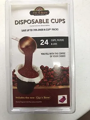 Fill N Brew Coffee Keurig K Cup Disposable Cups  Filters & Lids Including Clip • $11.40