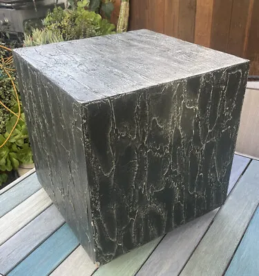 Vintage 60s-70s Mid Century Modern MCM Brutalist Cube End Table • $265