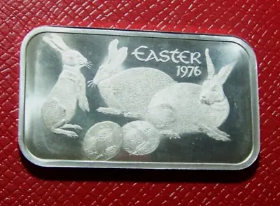 1976 Easter-Rabbits Bar 1 Troy Oz.999 Silver By Madison Mint • $47.88