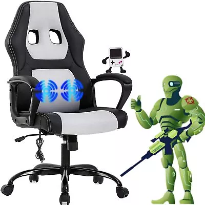 Massage Gaming Chair Home Office Desk Chair Adjustable Reclining Computer Chair • $83.13