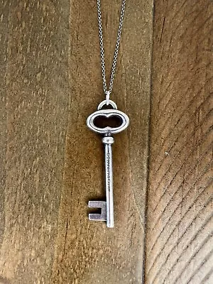 £180 • Buy Tiffany & Co. Sterling Silver Key Pendant Necklace Vintage Genuine
