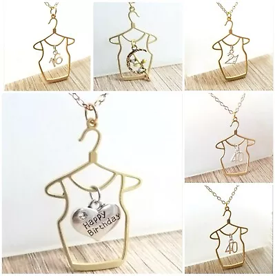 £3.95 • Buy Hanger Shirt Age Birthday Gift  Present Necklace Chain 12 13 16 18 21 30 40 50