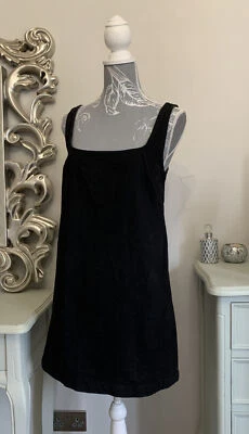 £11.99 • Buy ASOS Black Denim Short Pinafore Dress UK 12 Casual Dungaree Holiday Party Modern