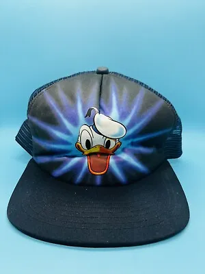 Vintage Walt Disney Hat Donald Duck Mesh Trucker Snapback New Era • $20