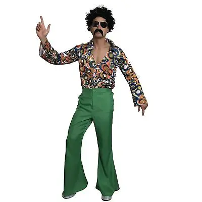  60s 70s Flares Trousers Mens Disco Groovy Saturday Night Fever Green • £12.99