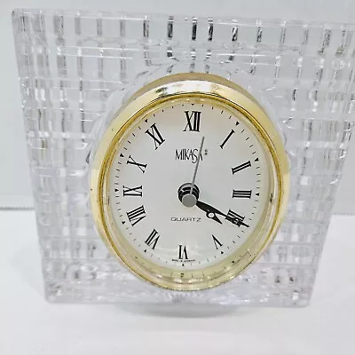 Mikasa Crystal Quartz Glass Mantle Desk Table Clock Made In Germany 4.25  Tall • $12.99