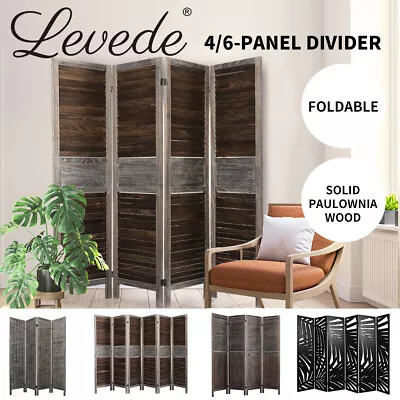 Levede 4/6 Panel Partition Room Divider Folding Privacy Screen Wood Stand • $119.99