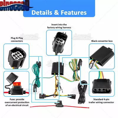 For Subaru Outback 2010-15 16 17 18 19 20 21 22 23 Trailer Wiring Harness 4 PIN • $26.99