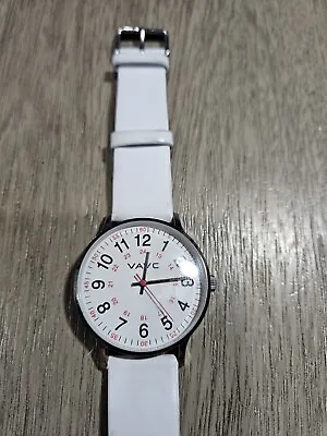 VAVC Women's White Leather Nurse Watch For Medical Students Second Hand Water • $9.99