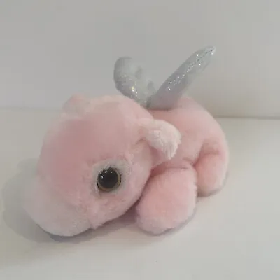 Russ Petooties Pets Flying Pig Bean Bag Plush Pink Silver Wings Stuffed Toy Mini • $19.99