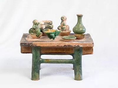 $SALE!!$  Ming Period Offering Table With Votive Offerings 16th Century  • $395